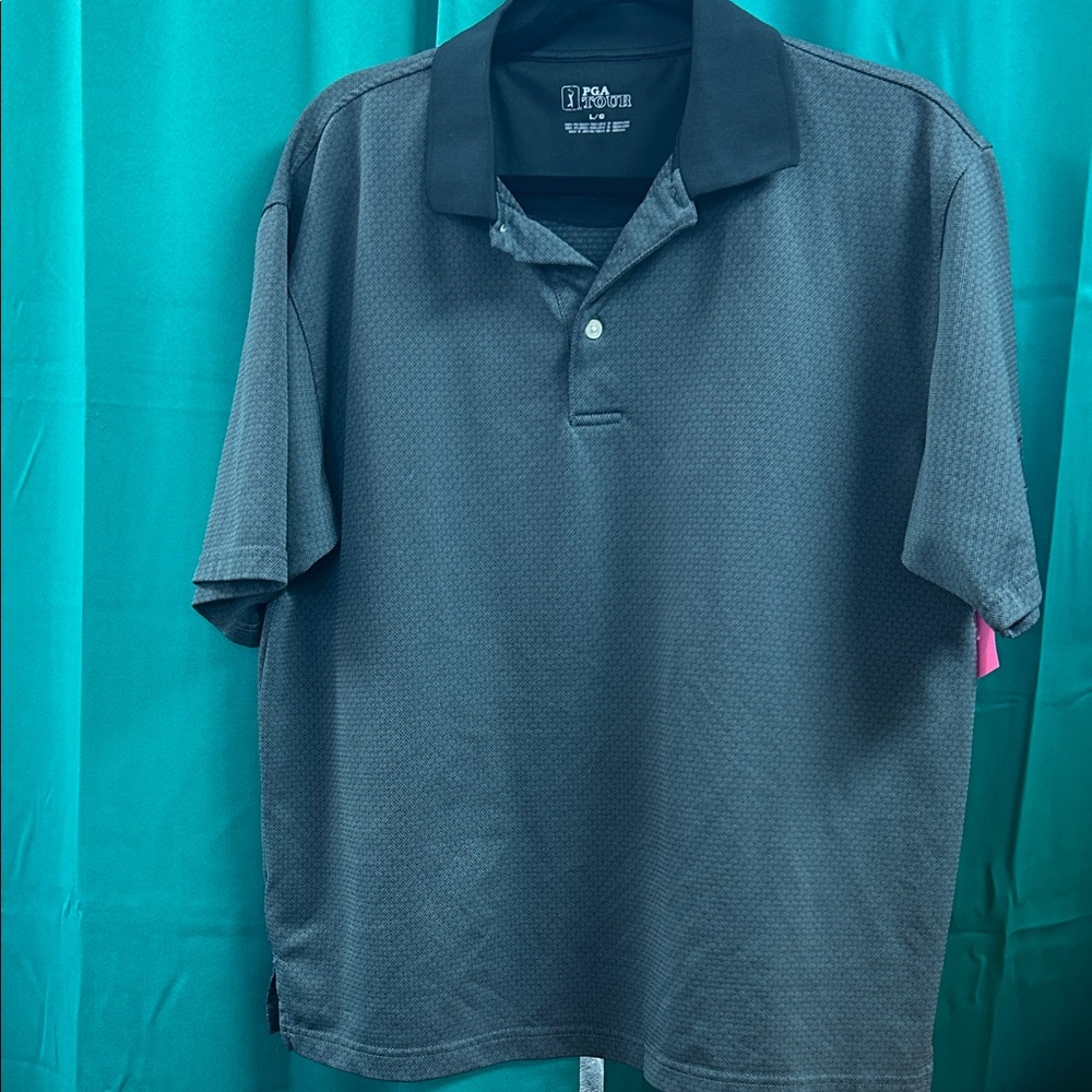 Men's Black Polo Shirt Large